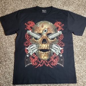 Black Graphic Skull T-Shirt